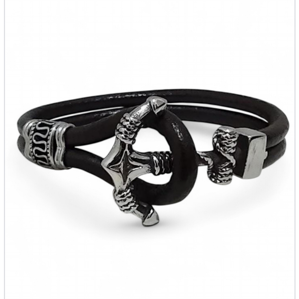 Men's leather bracelet, Nautica Bracelet, Genuine Leather